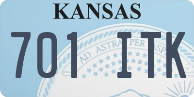 KS license plate 701ITK