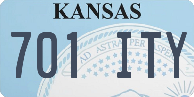 KS license plate 701ITY