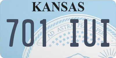 KS license plate 701IUI