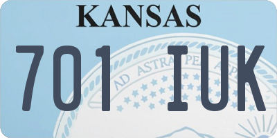 KS license plate 701IUK