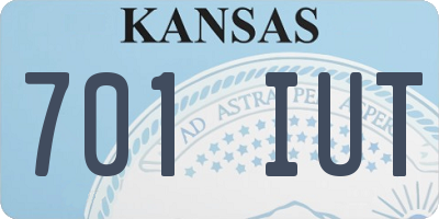 KS license plate 701IUT