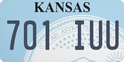 KS license plate 701IUU