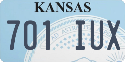 KS license plate 701IUX