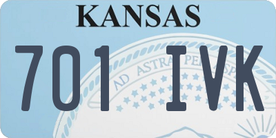 KS license plate 701IVK