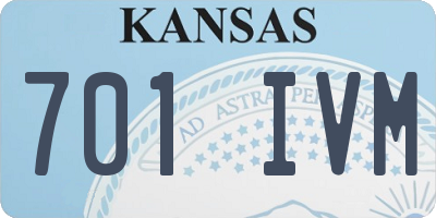 KS license plate 701IVM