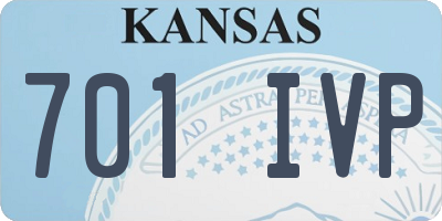 KS license plate 701IVP