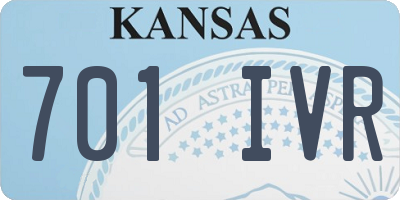 KS license plate 701IVR