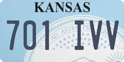 KS license plate 701IVV