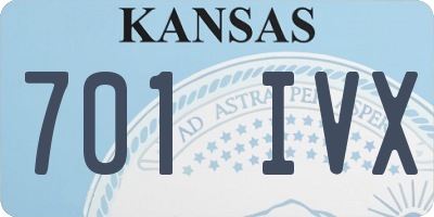 KS license plate 701IVX