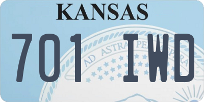 KS license plate 701IWD