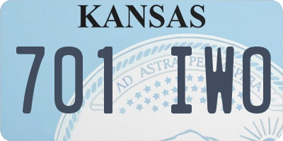 KS license plate 701IWO