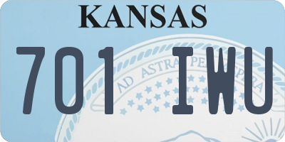 KS license plate 701IWU