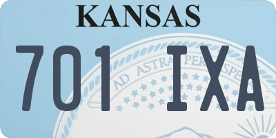 KS license plate 701IXA