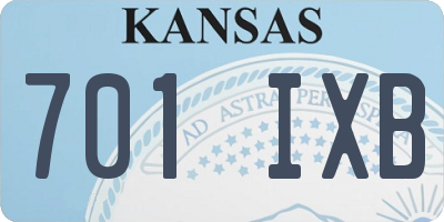 KS license plate 701IXB