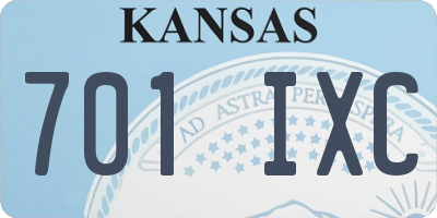 KS license plate 701IXC