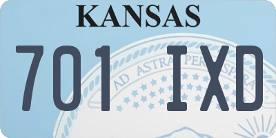 KS license plate 701IXD