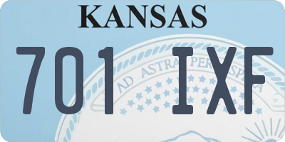 KS license plate 701IXF