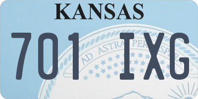 KS license plate 701IXG