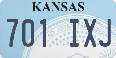 KS license plate 701IXJ