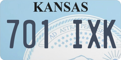 KS license plate 701IXK