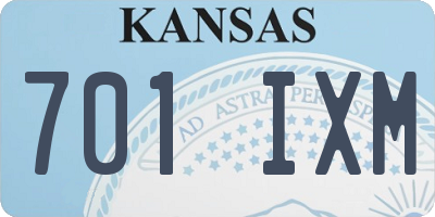 KS license plate 701IXM