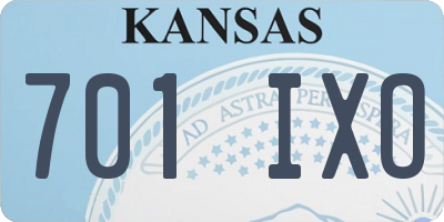 KS license plate 701IXO