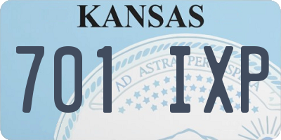 KS license plate 701IXP