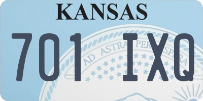 KS license plate 701IXQ