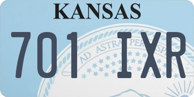 KS license plate 701IXR