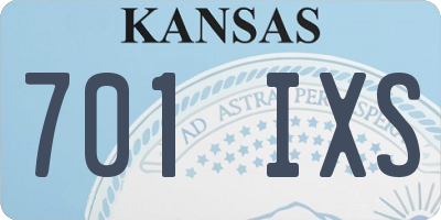 KS license plate 701IXS