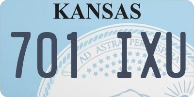 KS license plate 701IXU