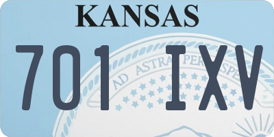 KS license plate 701IXV