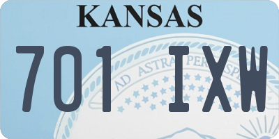 KS license plate 701IXW