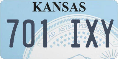 KS license plate 701IXY