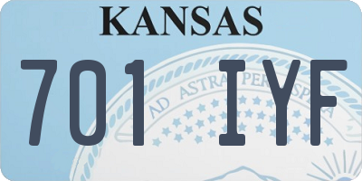 KS license plate 701IYF