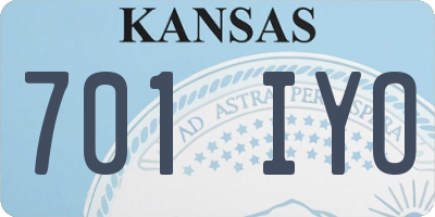 KS license plate 701IYO