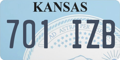 KS license plate 701IZB