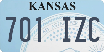 KS license plate 701IZC