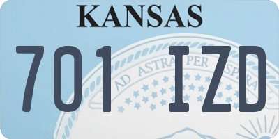 KS license plate 701IZD