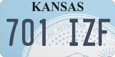 KS license plate 701IZF