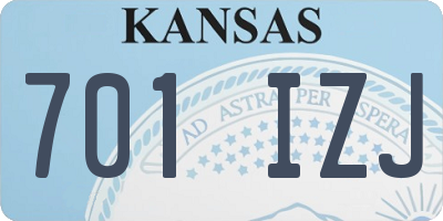 KS license plate 701IZJ