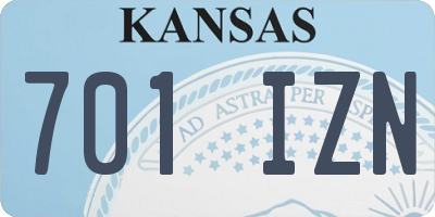 KS license plate 701IZN