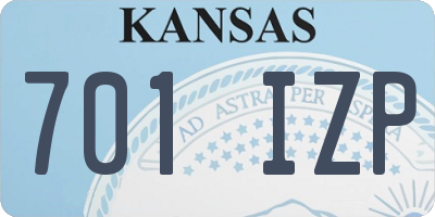 KS license plate 701IZP