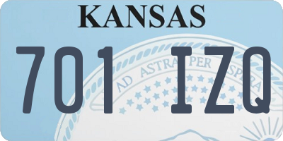 KS license plate 701IZQ
