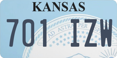 KS license plate 701IZW