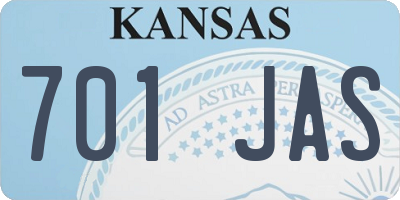 KS license plate 701JAS