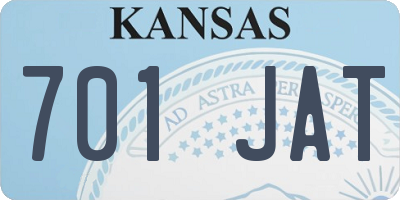 KS license plate 701JAT