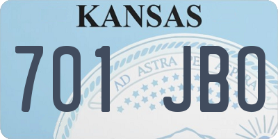 KS license plate 701JBO