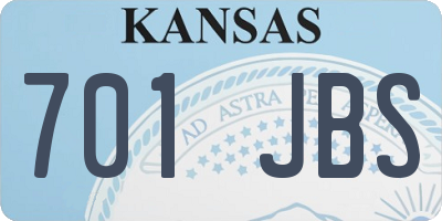 KS license plate 701JBS