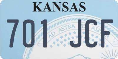 KS license plate 701JCF